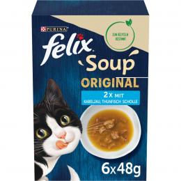 FELIX Soup Geschmacksvielfalt aus dem Wasser mit Kabeljau, Thunfisch und Scholle 8x6x48g
