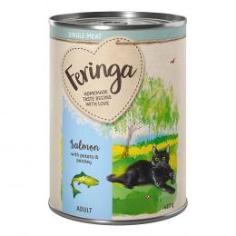 Angebot für Feringa Single Meat Menü 12 x 410 g - Lachs mit Kartoffel & Petersilie - Kategorie Katze / Katzenfutter nass / Feringa / Single Meat Menü.  Lieferzeit: 1-2 Tage -  jetzt kaufen.