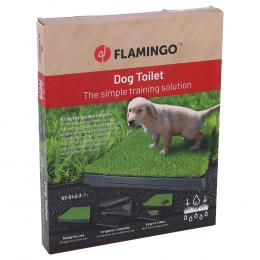 FLAMINGO Hundetoilette mit Kunstrasen - Toilettenbox & Rasenmatte