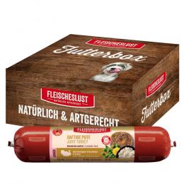 Fleischeslust Junior Classic 8 x 400 g - saftige Pute mit körnigem Frischkäse & Erbse