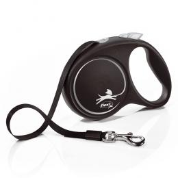 flexi Black Design Gurt-Leine schwarz, 5 m - Größe M: bis 25 kg