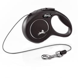 flexi New Classic 3-Meter-Seil-Leine, max. 8 kg - schwarz