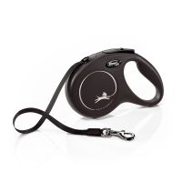 flexi New Classic Gurt-Leine M schwarz, 5 m,