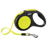 flexi New Neon Gurt-Leine, 5 m - Extra Zubehör: Multibox schwarz