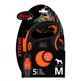 flexi Xtreme Gurt-Leine orange, 5 m - Größe M: bis 35 kg