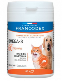Francodex Omega-3-Ergänzungsmittel Für Hunde Und Katzen 60 Kapseln