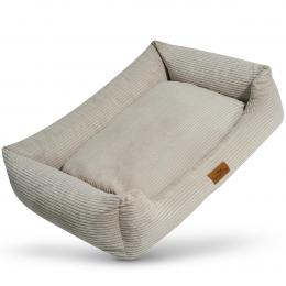 Freudentier orthopädisches Hundebett Cord creme L