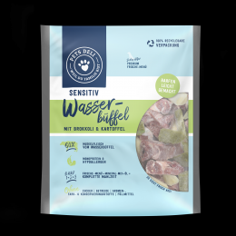 Frische-Menü Wasserbüffel mit Brokkoli und Kartoffel für Hunde - 200g / 20er+Öl+Mineral-Mix