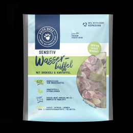 Frische-Menü Wasserbüffel mit Brokkoli und Kartoffel für Hunde - 400g / 20er+Öl+Mineral-Mix
