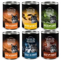 Gemischtes Probierpaket: Wild Freedom Adult - 6 x 400 g (2 x Huhn, Seelachs, Lamm, Kaninchen, Wild)