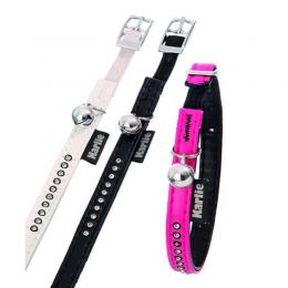 gepolstertes Katzenhalsband Monte Carlo mit Strass - schwarz
