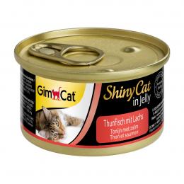 GimCat ShinyCat in Jelly Thunfisch mit Lachs 24x70g