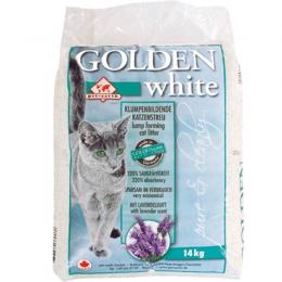 Golden White Katzen-Klumpstreu mit Lavendelduft - 14kg (1,21 € pro 1 kg)