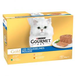 Gourmet Gold Feine Pastete 12 x 85 g - Mixpaket (Kaninchen, Huhn, Lachs, Nieren)