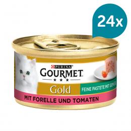 GOURMET Gold Feine Pastete mit Gemüse, Forelle und Tomaten 24x85g