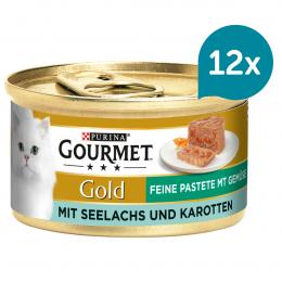 GOURMET Gold Feine Pastete mit Gemüse, Seelachs und Karotten 12x85g