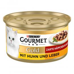 Gourmet Gold Zarte Häppchen 12  x 85 g - Huhn & Leber