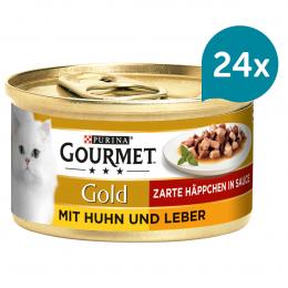 GOURMET Gold Zarte Häppchen in Sauce mit Huhn und Leber 24x85g