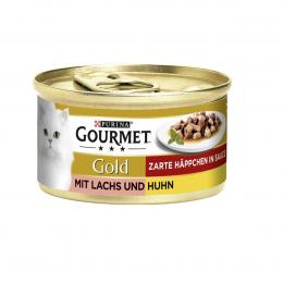 GOURMET Gold Zarte Häppchen in Sauce mit Lachs und Huhn 48x85g