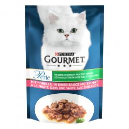 Angebot für Gourmet Perle 26 x 85 g - Forelle & Spinat - Kategorie Katze / Katzenfutter nass / Gourmet Perle/Soup / Gourmet Perle.  Lieferzeit: 1-2 Tage -  jetzt kaufen.