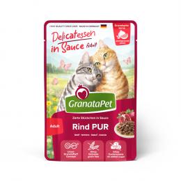 GranataPet Delicatessen in Sauce 12 x 100 g - Rind Pur