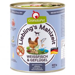 GranataPet Liebling's Mahlzeit 6 x 800 g - Weißfisch & Geflügel