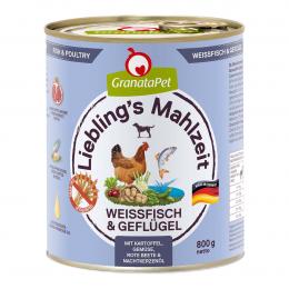 GranataPet Liebling’s Mahlzeit Weißfisch und Geflügel 6x800g