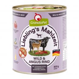 GranataPet Liebling's Mahlzeit Wild und Angus Rind 6x800g