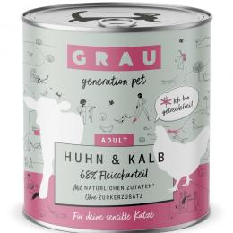 GRAU Adult Getreidefrei 6 x 800 g - Huhn & Kalb