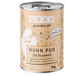 GRAU Hundefutter 6 x 400 g - Huhn Pur mit Leinöl