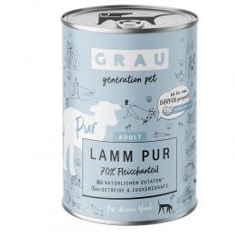 GRAU Hundefutter 6 x 400 g - Lamm Pur mit Leinöl
