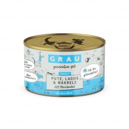 Grau Katze Pute, Lachs, Makrele 24 x 200g