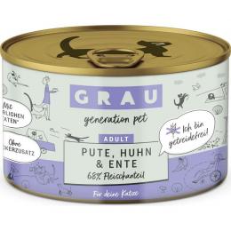 Grau Katzenfutter Pute, Huhn & Ente 200 g (9,45 € pro 1 kg)