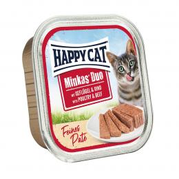 Happy Cat Minkas Duo Geflügel und Rind Paté 16x100g
