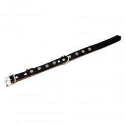 Heim Halsband Edelweiß, schwarz/natur - 36 - 44 cm Halsumfang, B 25 mm