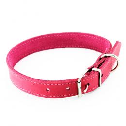 Heim Halsband mit Ziernaht, pink - 36 - 44 cm Halsumfang, 25 mm breit