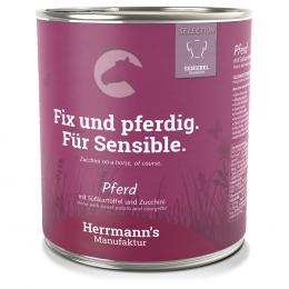 Herrmann´s Bio-Menü Sensitive 6 x 800 g - Pferd mit Bio-Süßkartoffel und Bio-Zucchini