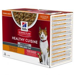 Hill's Science Plan Adult Healthy Cuisine Sterilised mit Huhn & Lachs - 12 x 80 g
