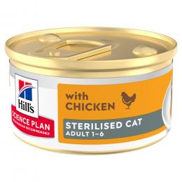 Hill's Science Plan Adult Sterilised Mousse - Sparpaket: Huhn (48 x 85 g)