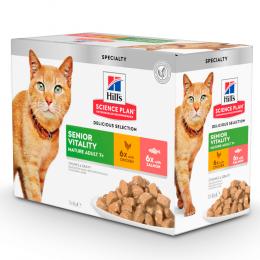 Angebot für Hill's Science Plan Mature Adult 7+ Senior Vitality Huhn & Lachs - Sparpaket: 48 x 85 g - Kategorie Katze / Katzenfutter nass / Hill’s Science Plan / Senior.  Lieferzeit: 1-2 Tage -  jetzt kaufen.