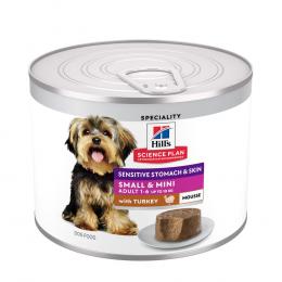 Hill's Science Plan Sensitive Stomach & Skin Small & Mini Mousse - Truthahn (12 x 200 g)