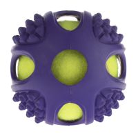 Hundespielzeug Gummi-Tennis-Ball 2in1 - 1 Stück Ø 6 cm