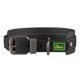 HUNTER Halsband Havanna, schwarz - Größe M: 50 cm lang, 35 mm breit