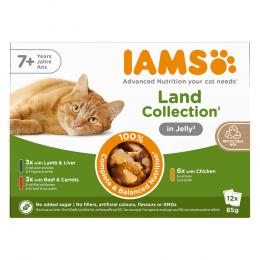 IAMS Advanced Nutrition Senior 7+ Land Collection in Gelee - Sparpaket: 48 x 85 g (3 Sorten)