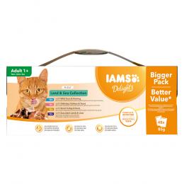IAMS Delights Adult Land & Sea Mix - Sparpaket: in Gelee (96 x 85 g)