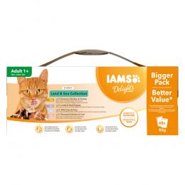 IAMS Delights Adult Land & Sea Mix - Sparpaket: in Sauce (48 x 85 g)
