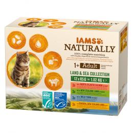 IAMS Naturally Cat Adult Land & Sea Collection - Sparpaket: 24 x 85 g