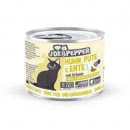 Joe und Pepper Cat Huhn, Pute und Ente mit Erbsen 6x200g