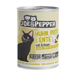 Joe und Pepper Cat Huhn, Pute und Ente mit Erbsen 6x400g