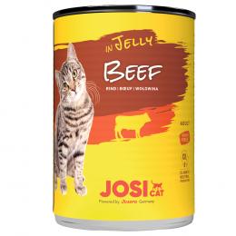 JosiCat Nassfutter in Gelee 12 x 400 g - Rind